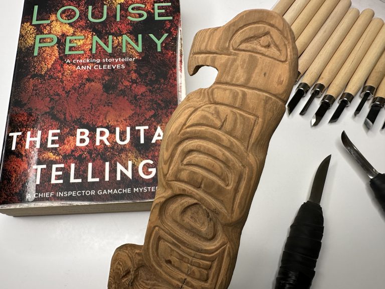 Eagle carving; red cedar