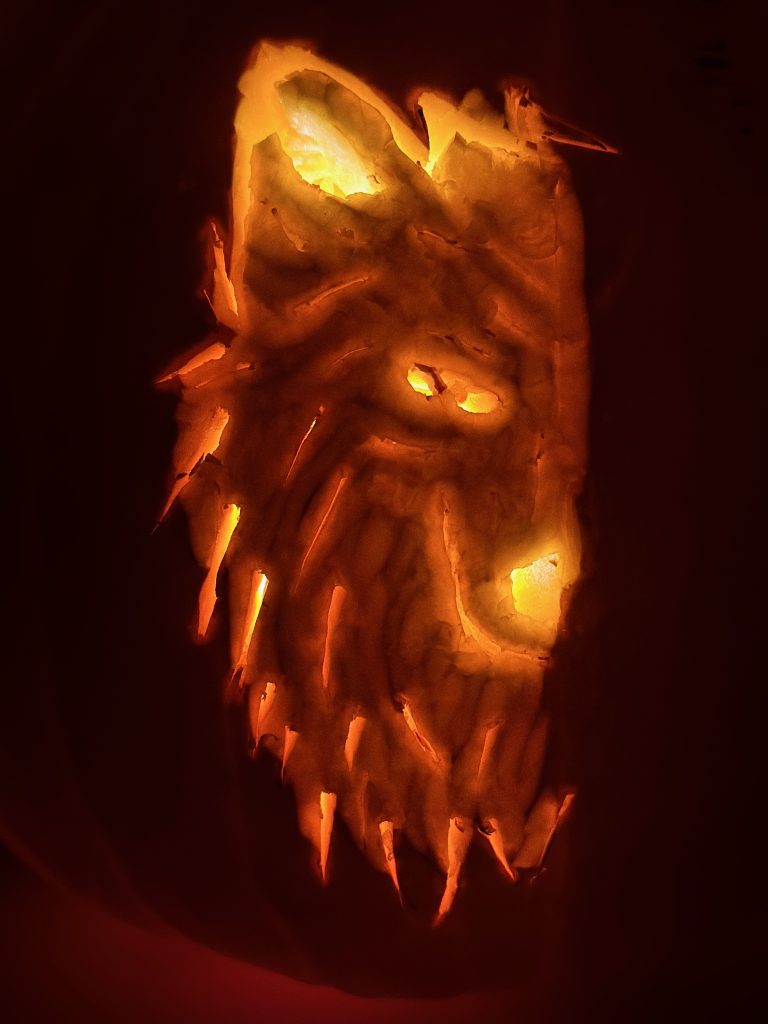 The Grey Wolf Carving